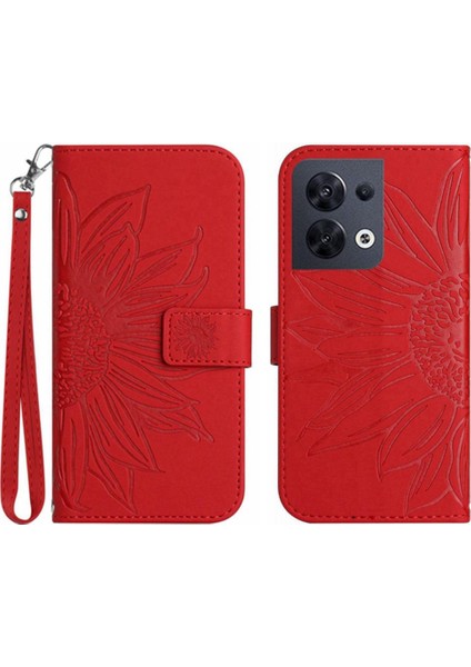 Oppo Case 8 5g Için Lüks Pu Deri Kısa Kayış Flip Cüzdan Telefon Kılıfı (Yurt Dışından)