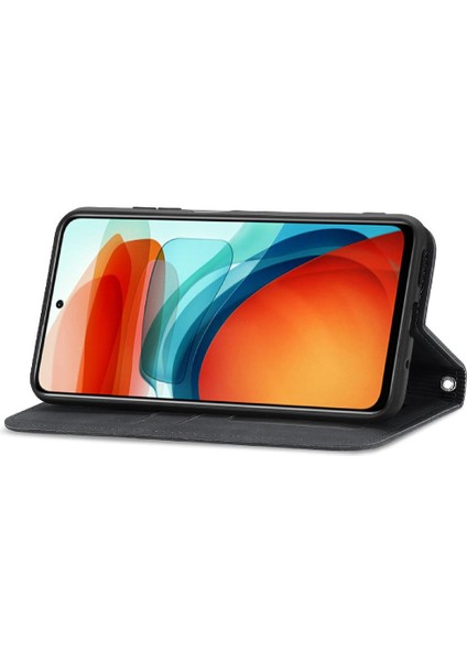 Redmi Not 10 Pro 5g Için Kılıf Kapak Çevirin Darbeye Cüzdan Basit Deri (Yurt Dışından)