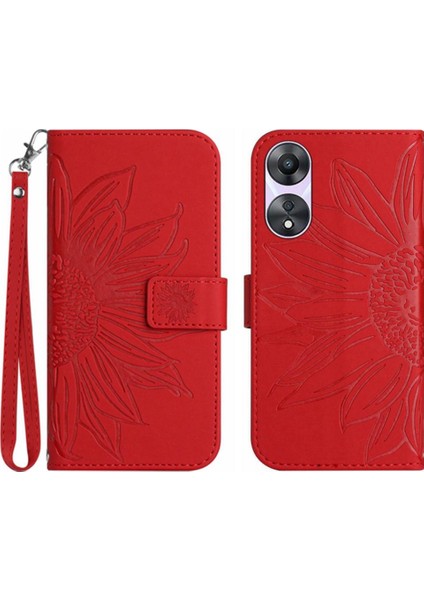 Kart Yuvaları Tutucu Kısa Kayış ile Oppo A78 4g Lüks Pu Deri Kılıf (Yurt Dışından)