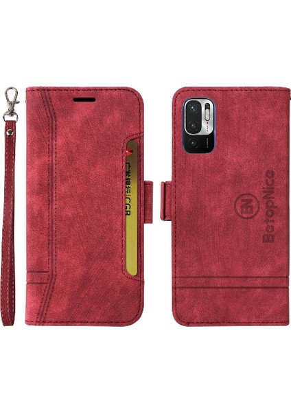 Xiaomi Redmi Not 10 5g Için Kılıf Cüzdan Kapak Çevirin Tpu Deri Manyetik (Yurt Dışından)