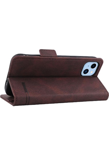 Kart Tutucu Kickstand Deri Folio Flip ile iphone 14 Plus Için Kılıf (Yurt Dışından)