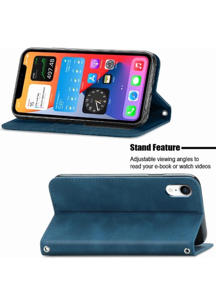 Iphone Xr Darbeye Dayanıklı Basit Iş Cüzdan Deri Kılıf Flip (Yurt Dışından)
