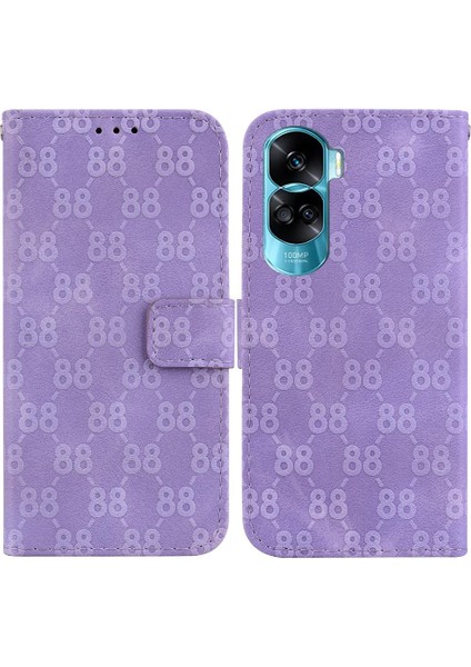 Onur 90 Lite Için Telefon Kılıfı Kart Tutucu Cüzdan Kapak Çift 8 Kabartmalı Pu (Yurt Dışından)