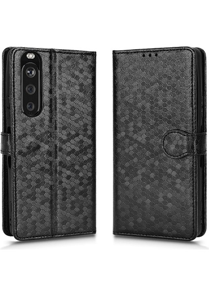Sony Xperia 1 Iii Için Geometrik Desen Deri Cüzdan Kapak Toka (Yurt Dışından)