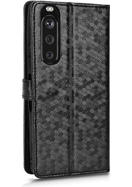 Sony Xperia 1 Iii Için Geometrik Desen Deri Cüzdan Kapak Toka (Yurt Dışından)