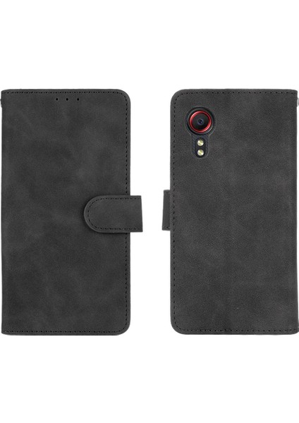 Kart Tutucu Kickstand Kart Deri ile Samsung Galaxy Xcover 5 Için Kılıf (Yurt Dışından)