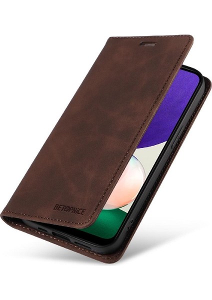 Samsung Galaxy A22 5g Için Kılıf Koruyucu Manyetik Folio Cüzdan Pu Deri (Yurt Dışından)