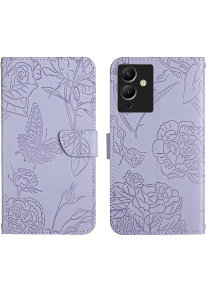 Infinix Not 12 G96 Için Kılıf Bilek Kayışı ile Pu Deri Kapak Çevirin ve (Yurt Dışından)