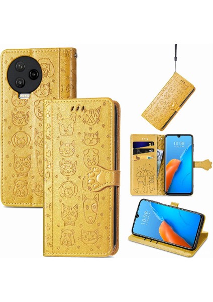 Infinix Not 12 Pro Karikatür Hayvanlar Için Kılıf Kısa Kayış Kapak Kılıfı (Yurt Dışından)