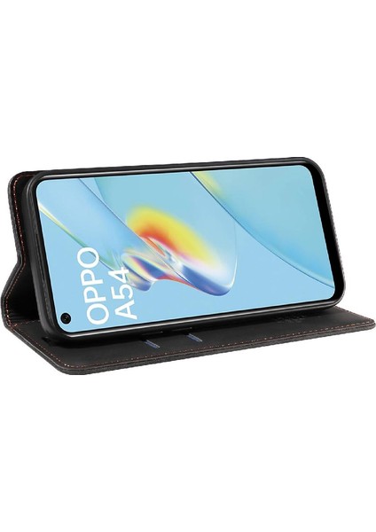 Oppo Için Kılıf A16 4G/A16S/A54S Folio Cüzdan Manyetik Pu Deri Koruyucu (Yurt Dışından)