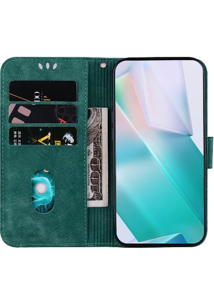 Iphone 15 Için Kılıf Pro Max Flip Folio Cüzdan Kılıf Kart Cep Kabartmalı (Yurt Dışından)