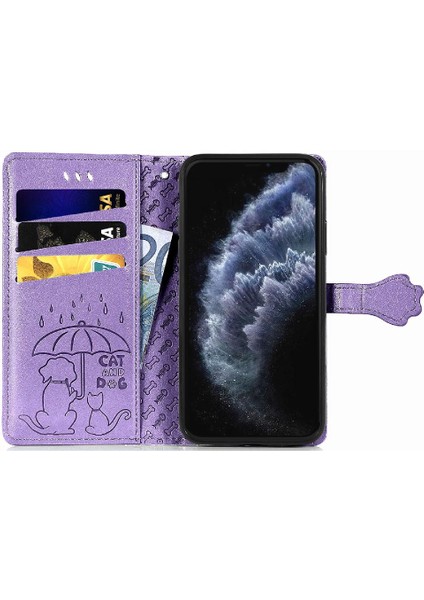 IPhone 11 Için Kılıf Pro Deri Kılıf Kısa Kayış Kapak Kapak Karikatür Hayvanlar (Yurt Dışından)