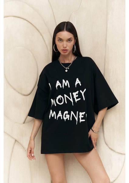 Collection Money Magnet Siyah Oversize T-Shirt