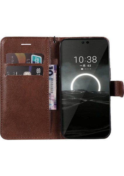 Kart Yuvası Klasik Düz Renk Iş Telefonu ile Huawei P70 Için Flip Case (Yurt Dışından)