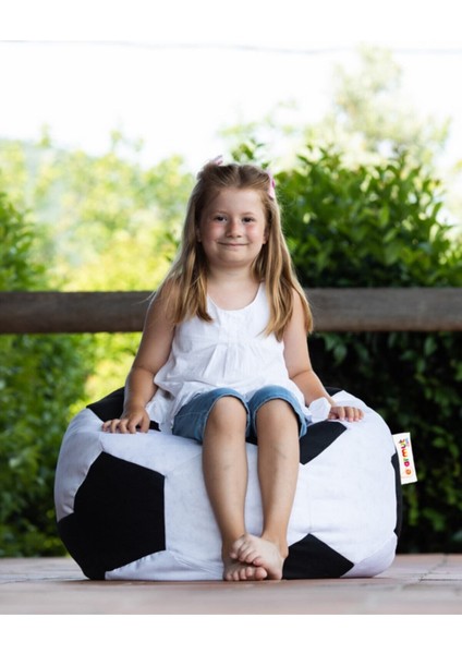 Kumaş Taraftar Futbol Topu Küçük Puf Koltuk Tekli Koltuk Siyah