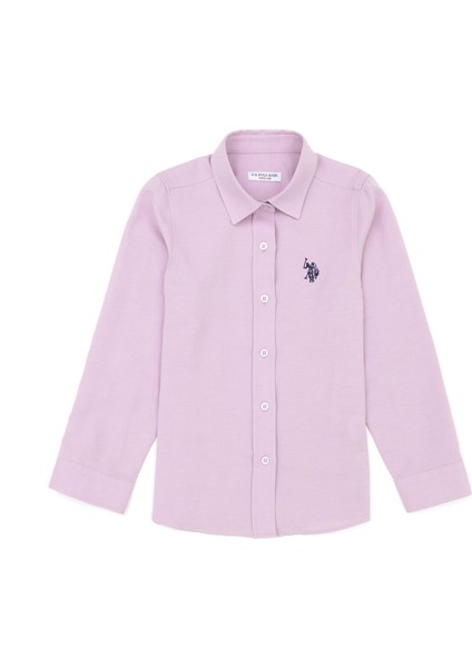 U.S. Polo Assn. Kız Çocuk Lila Desenli Gömlek 50289206-VR034