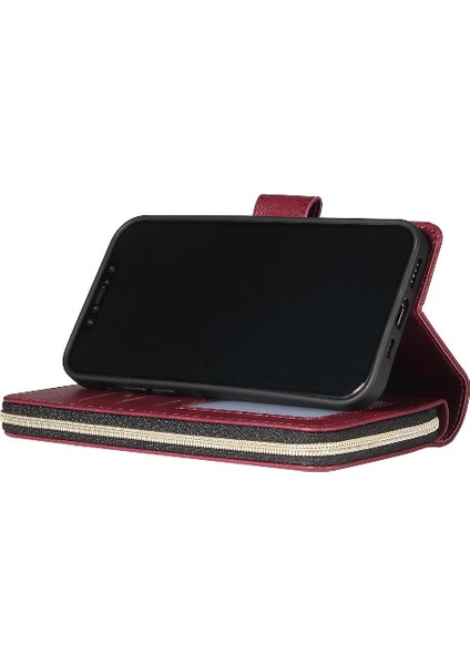 Iphone 12 Için Kılıf Pro Max Kart Tutucu Fermuar Cep Flip Kapak ile El (Yurt Dışından)