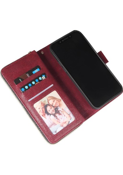Iphone 12 Için Kılıf Pro Max Kart Tutucu Fermuar Cep Flip Kapak ile El (Yurt Dışından)