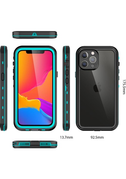 Iphone 13 Için Kılıf Pro Max IP68 Su Geçirmez Tam 12FT Askeri Darbeye (Yurt Dışından)