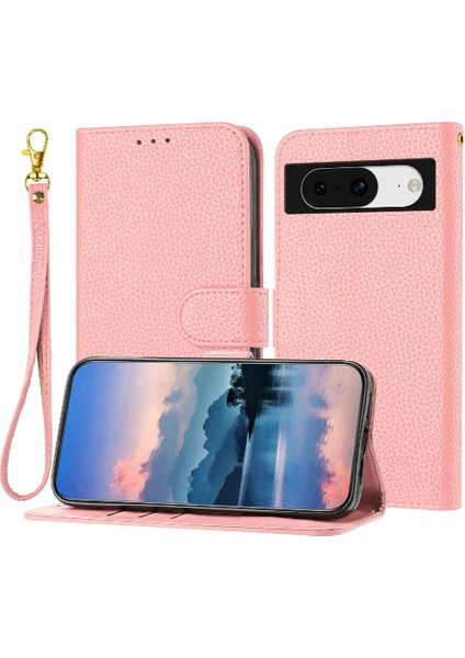 Google Piksel 8 Cüzdan Litch Desen Pu Deri Flip Folio Için Telefon Kılıfı (Yurt Dışından)
