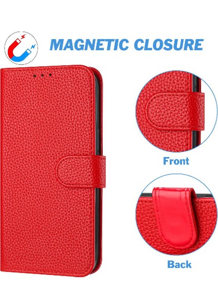 Telefon Kılıfı Için iphone 14 Pro Max Flip Folio Kart Yuvaları Tutucu Litch Cüzdan (Yurt Dışından)