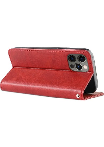 Kart Tutucu Kickstand Manyetik Karbon Kart ile iphone 12 Pro Max Için Kılıf (Yurt Dışından)