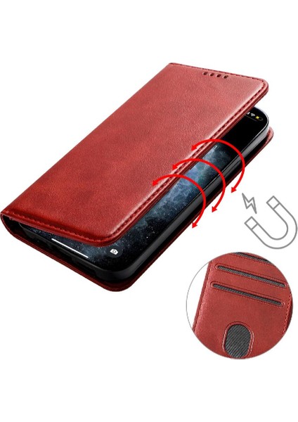 Kart Tutucu Kickstand Manyetik Karbon Kart ile iphone 12 Pro Max Için Kılıf (Yurt Dışından)