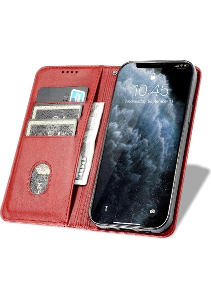 Kart Tutucu Kickstand Manyetik Karbon Kart ile iphone 12 Pro Max Için Kılıf (Yurt Dışından)