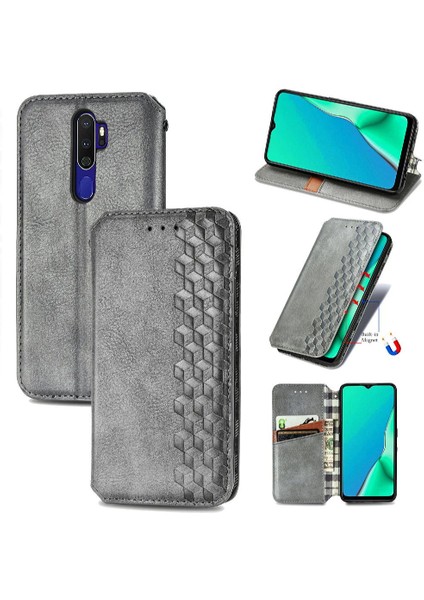 Oppo A5 2020 Zarif Iş Deri Kılıf Kapak Kapak Moda (Yurt Dışından)