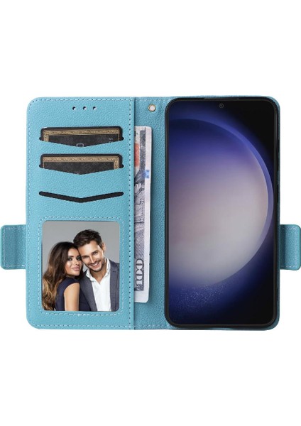Samsung Galaxy S24 Artı Yan Toka Cüzdan Manyetik Kart Yuvaları Pu (Yurt Dışından)