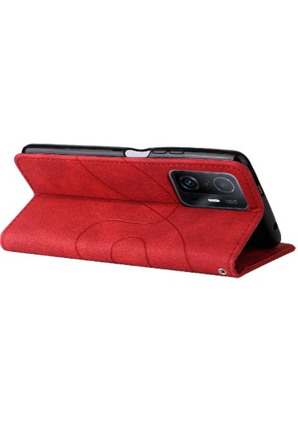 Xiaomi 11T/11T Pro Pu Deri Flip Folio Kılıf Kickstand Iki Renkli (Yurt Dışından)