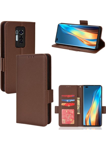 Tecno Phantom x Kart Yuvaları Için Kılıf Tutucu Pu Deri Cüzdan Yan Toka (Yurt Dışından)