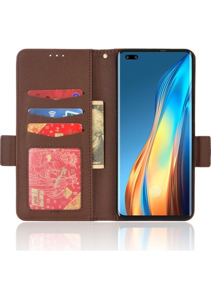 Tecno Phantom x Kart Yuvaları Için Kılıf Tutucu Pu Deri Cüzdan Yan Toka (Yurt Dışından)