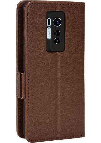 Tecno Phantom x Kart Yuvaları Için Kılıf Tutucu Pu Deri Cüzdan Yan Toka (Yurt Dışından)