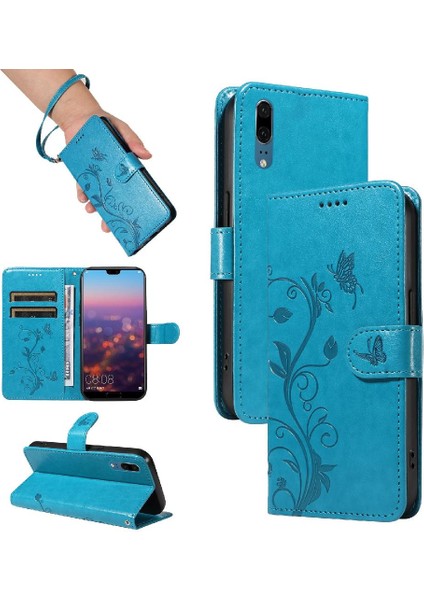 El Kayışı ve Kart Yuvası Yüksek Kaliteli Telefon ile Huawei P20 Için Flip Case (Yurt Dışından)