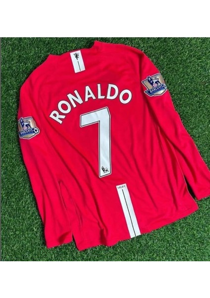 Manchester United 2007/2008 Kırmızı Renk Cristiano Ronaldo Uzun Kollu Forma / Ronaldo Jersey fiyatları