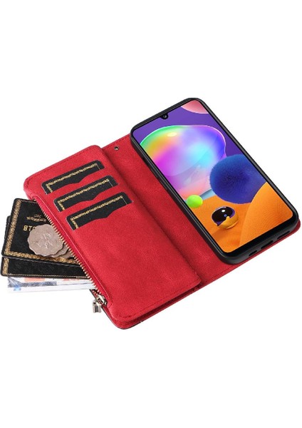Samsung Galaxy With Fermuar Cüzdan Tarzı ile Iki Renkli Dikiş (Yurt Dışından)