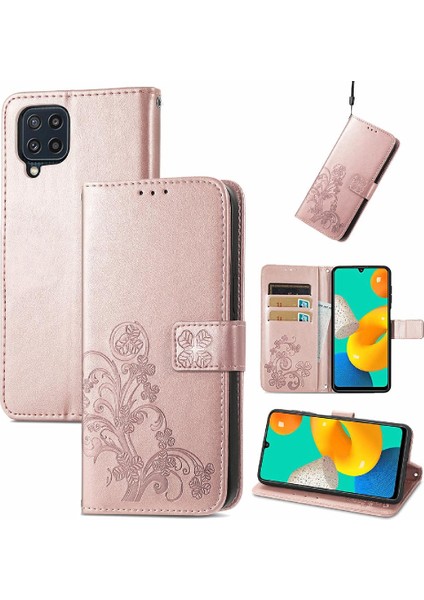 Samsung Galaxy M32 Flip Kapak Kılıf Için Kılıf Kısa Kayış Zarif (Yurt Dışından)