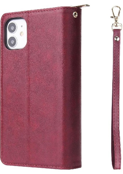 Iphone 11 Için Kılıf Pro Max Fermuar Cep Flip Kapak ile El Kayışı Cüzdan (Yurt Dışından)
