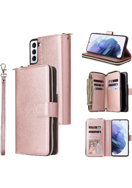 Samsung Galaxy S21 Kart Tutucu Cüzdan Durumda 9 Kart Yuvaları ile Flip (Yurt Dışından)
