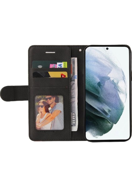 Kart Yuvası Standı Iki Renkli Dikiş Pu ile Samsung Galaxy S22 Için Kılıf (Yurt Dışından) fiyatları