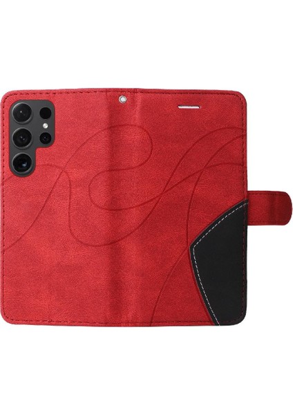 Samsung Galaxy S24 Ultra Iki Renkli Dikiş Pu Deri Flip Case (Yurt Dışından) indirimleri