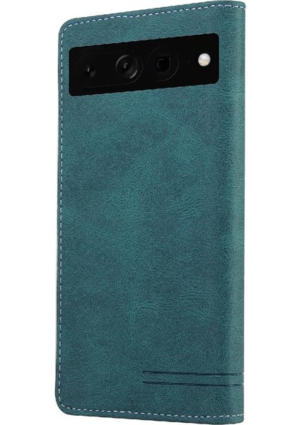 Google Pixel 7 Pro Kickstand Premium Deri Iki Kart Yuvası Için Kılıf (Yurt Dışından)