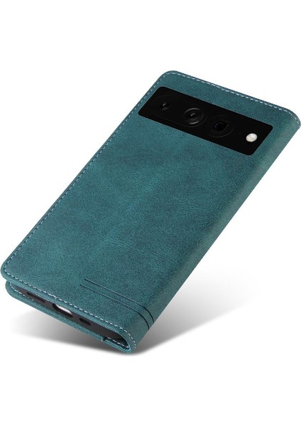 Google Pixel 7 Pro Kickstand Premium Deri Iki Kart Yuvası Için Kılıf (Yurt Dışından)