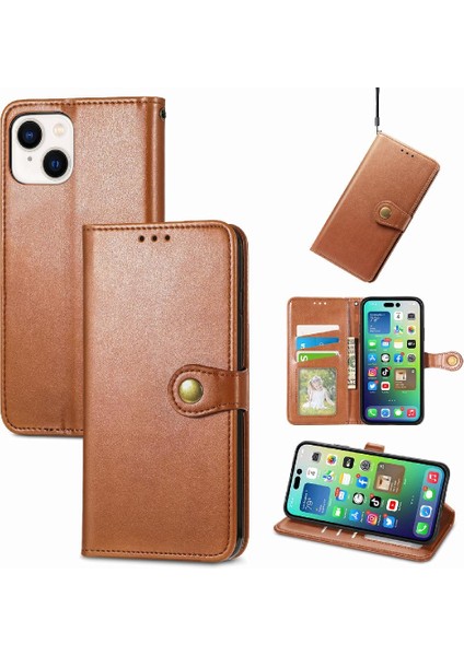 IPhone 14 Için Kılıf Artı Deri Çanta Zarif Iş Moda Tasarımı (Yurt Dışından)