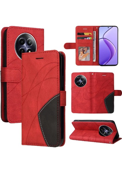 Realme 12 5g Kickstand Koruyucu Pu Deri Flip Folio Kılıf Için Flip Case (Yurt Dışından)