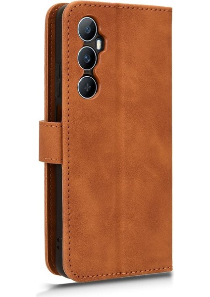 Realme C65 4g Deri Için Kılıf Folio Flip Case Kart Ekleme Tam (Yurt Dışından)