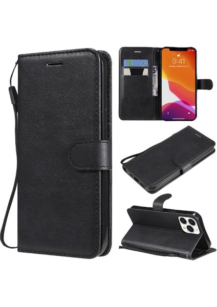Iphone 13 Için Flip Case Pro Max Iş Cüzdan Telefon Kılıfı Klasik Katı (Yurt Dışından)