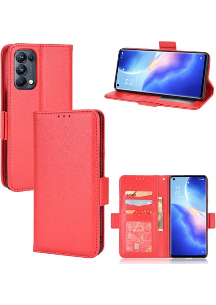 Oppo Oppo 5 Pro Için Kılıf Manyetik Yan Toka Pu Deri Cüzdan Kart Yuvaları (Yurt Dışından)