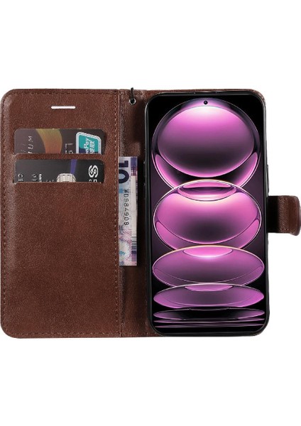 Xiaomi Poco X5 Pro 5g Için Flip Case Klasik Düz Renk Iş Cüzdan (Yurt Dışından)